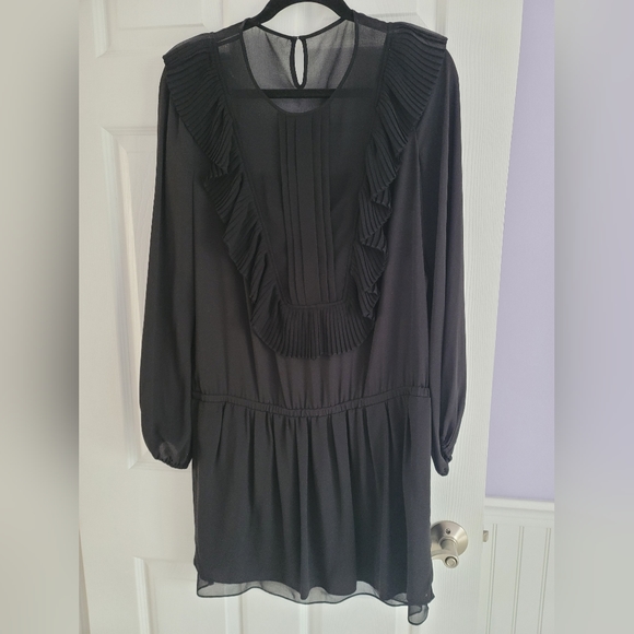 BCBG Max Azria Black Ruffle Dress - Size M, Worn Once - Picture 2 of 5